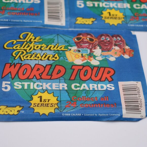 The California Raisins World Tour 5 Sticker Cards 1st Series 1998 by Zoot Italy - Picture 8 of 10